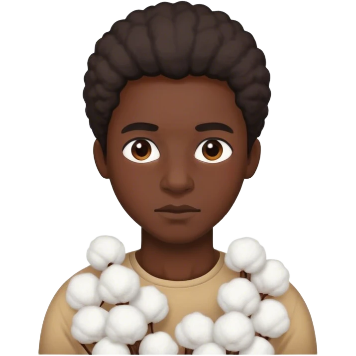 Black person with cotton emoji