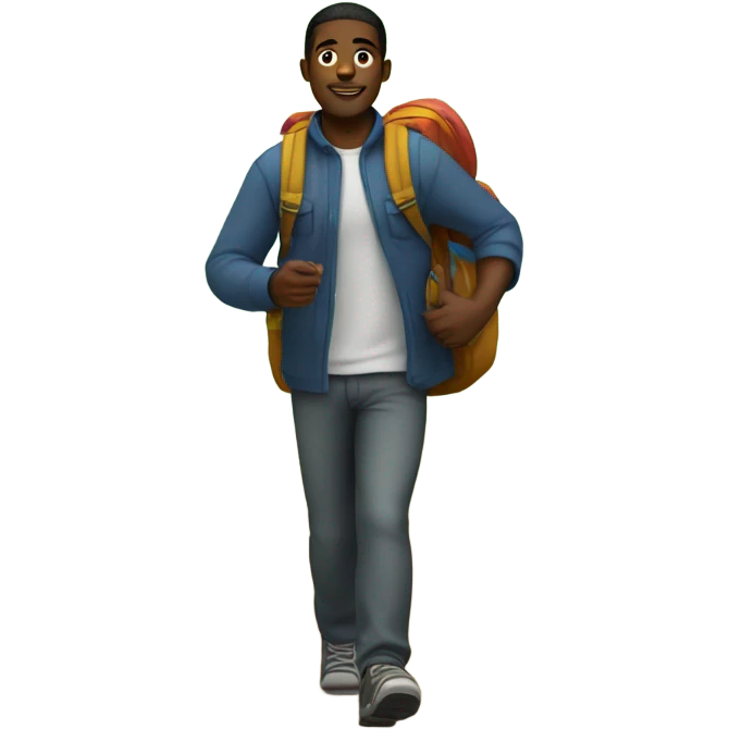 a black man delivering food in a forest emoji