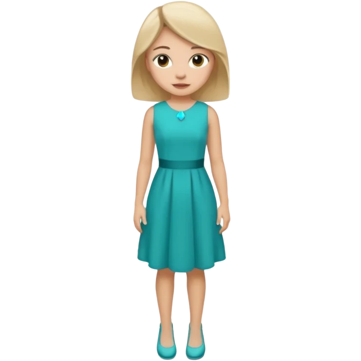 👗🧍‍♀️ merge this emojis the dress should be teal on a girl full emoji