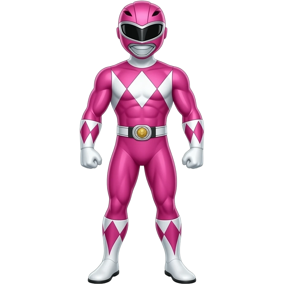 a full Pink  hero like power rangers emoji