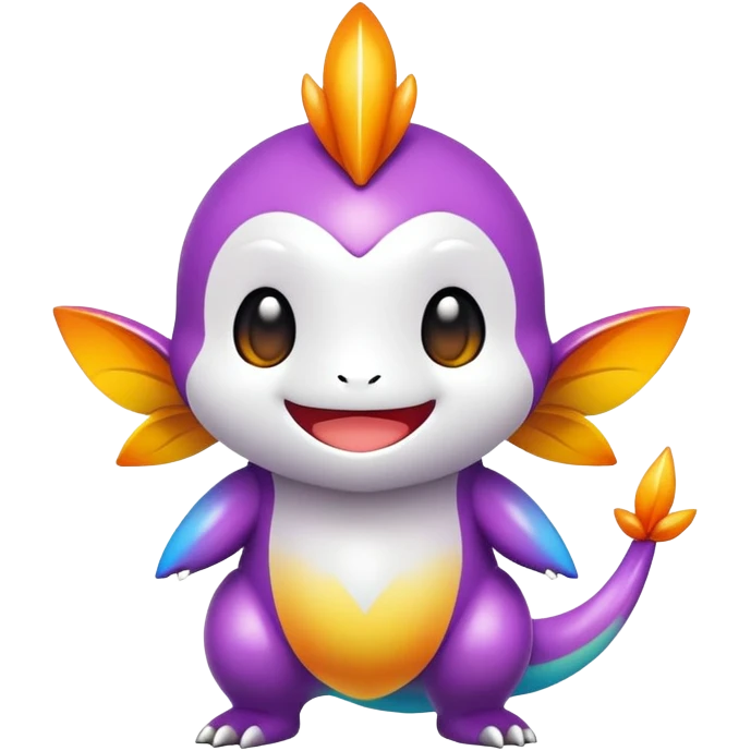 Colorful vibrant chibi Fakémon-creature emoji