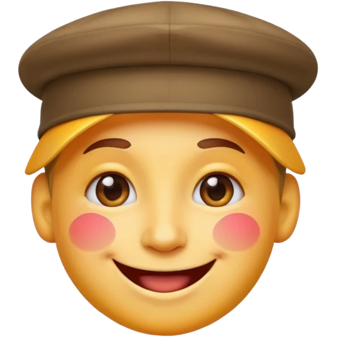 happy face with a backwards hat, vibrant and expressive, apple emoji style emoji