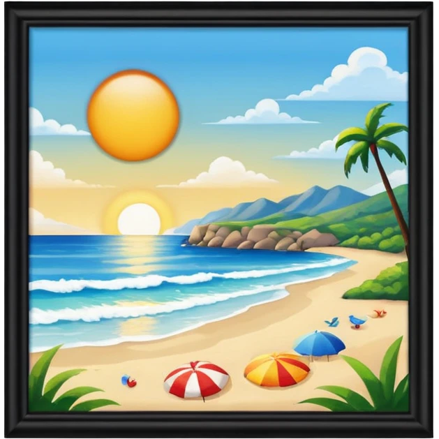 thumbnail picture mac os, painting on wall, beach emoji