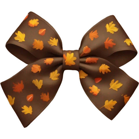 Hair bow with Thanksgiving pattern emoji