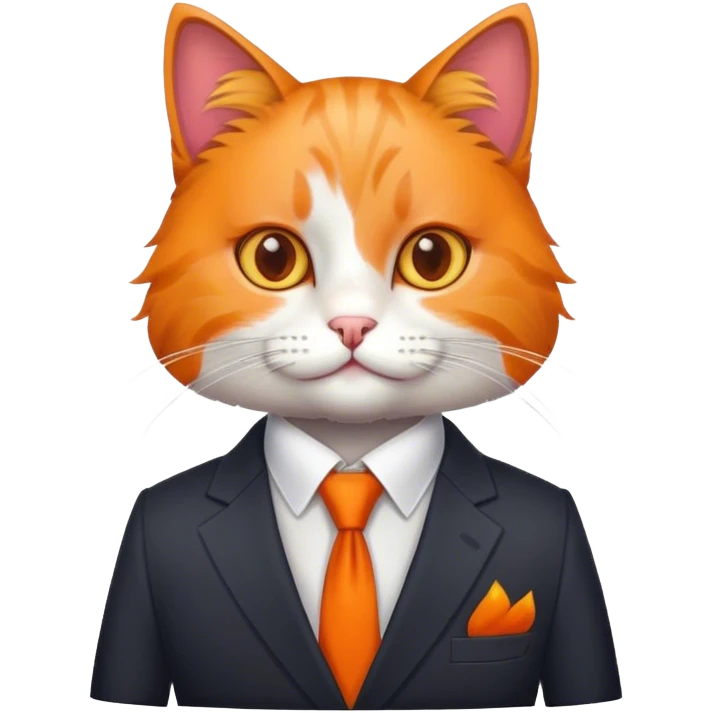 Cat wearing a suit emoji