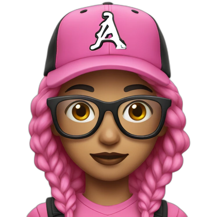 Girl with Black Pink Glases with Jordan Cap emoji