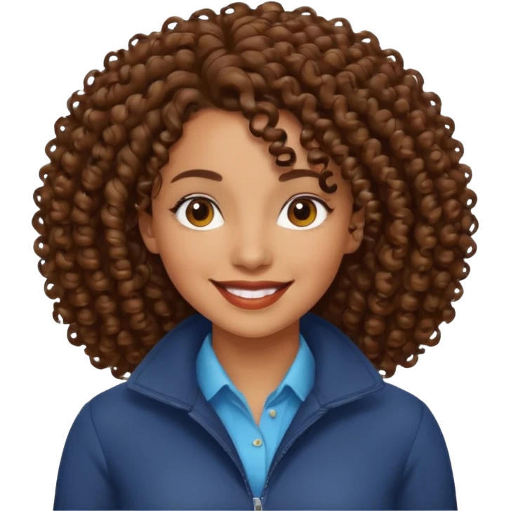 mixed race woman curl hair emoji