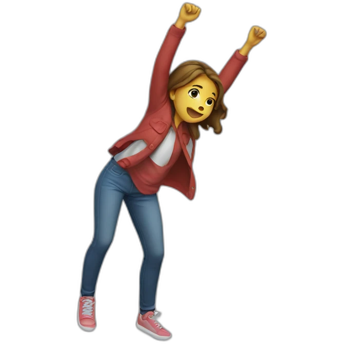 Une fille qui dab emoji