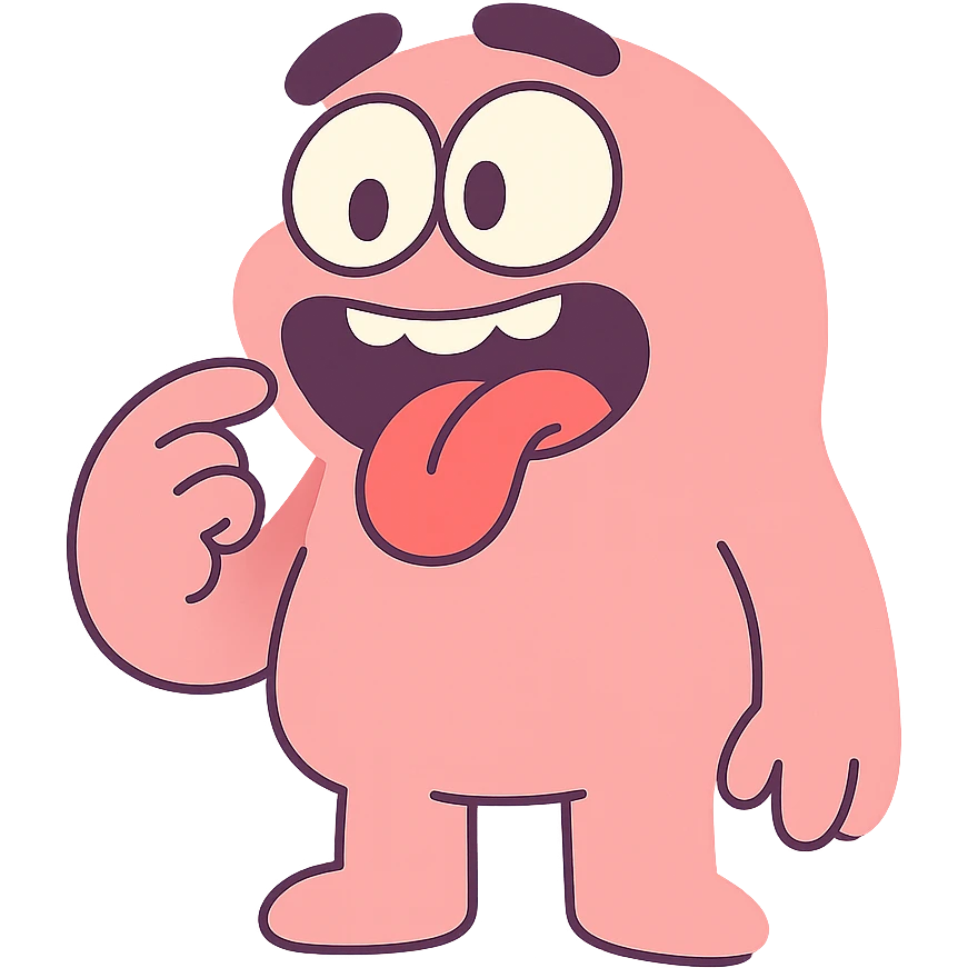 hungry character pink color emoji