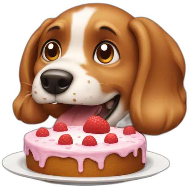 Dog eating cake emoji