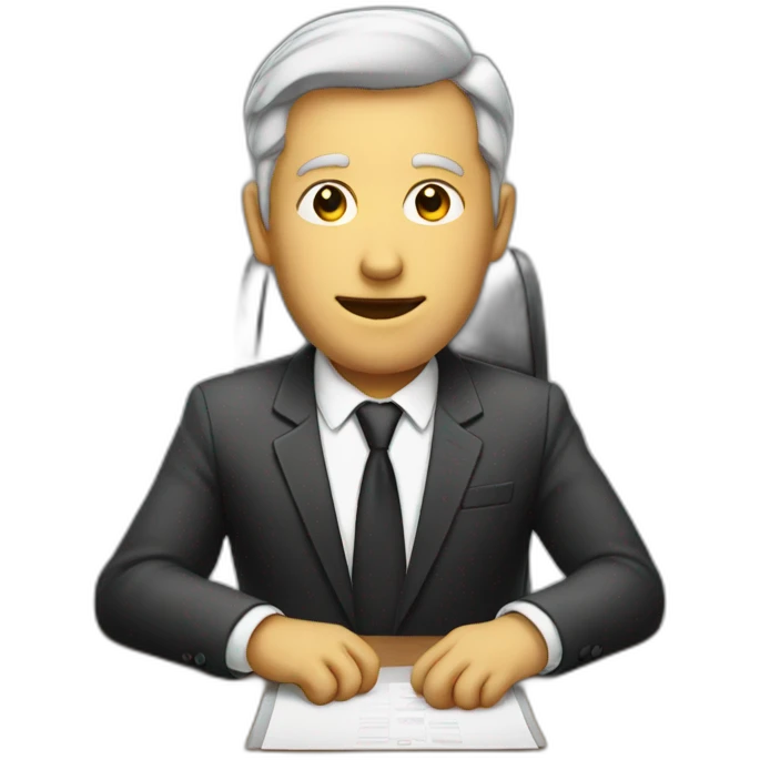 businessman at a table emoji
