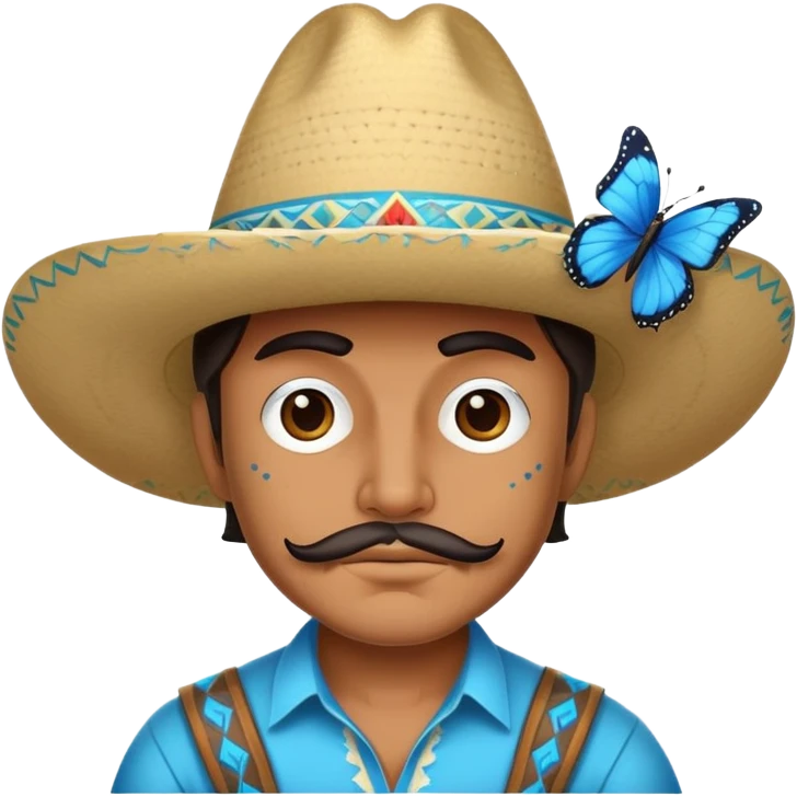 bandido con mariposa azul  emoji