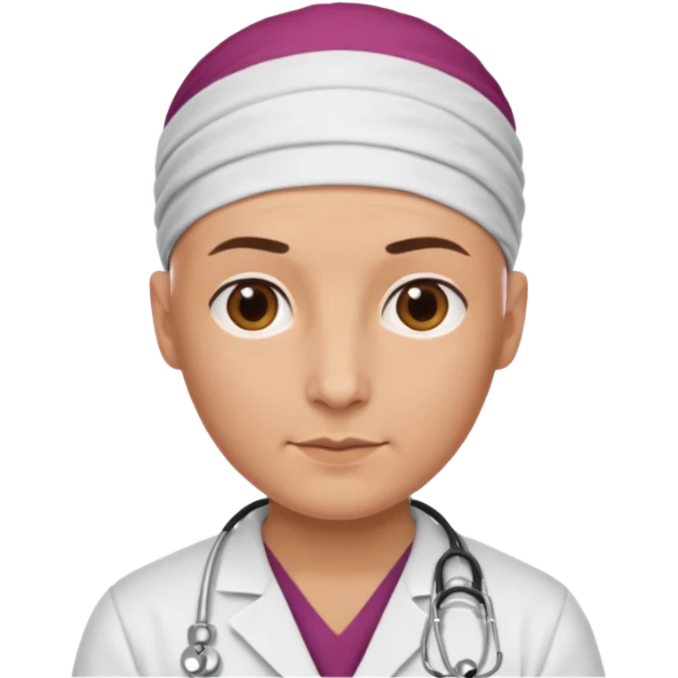 bald doctor with head bandanna emoji
