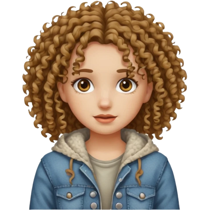 ios 18 emoji pretty girl with curly hair and poor clothes emoji