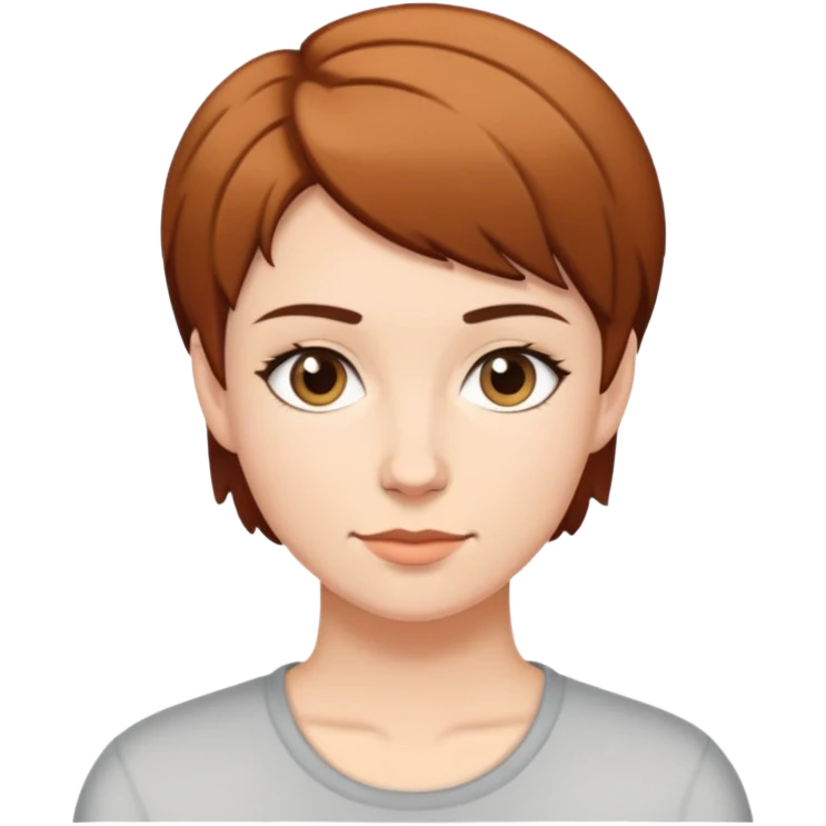 Short brown hair white lesbian  emoji