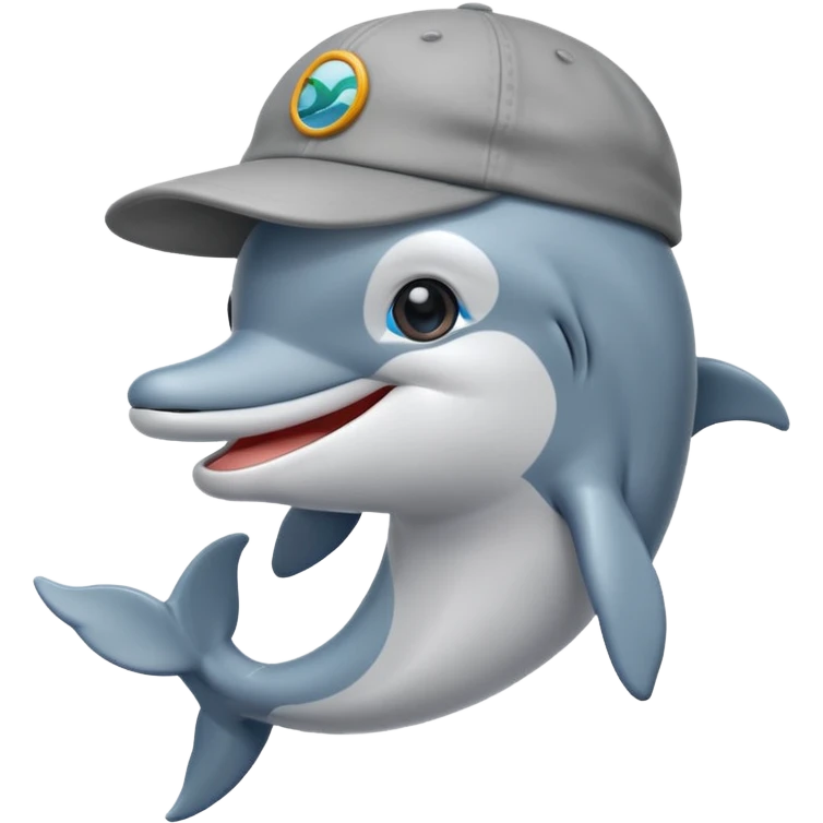 Dolphin emoji combination with a cap emoji