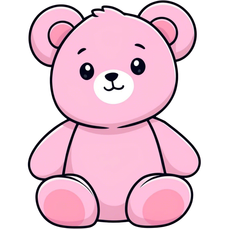 Cute pink teddy emoji