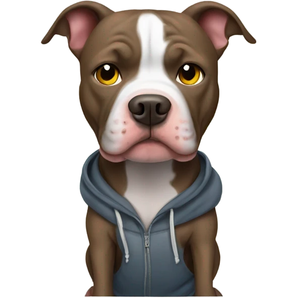 Pitbull with hoodie emoji