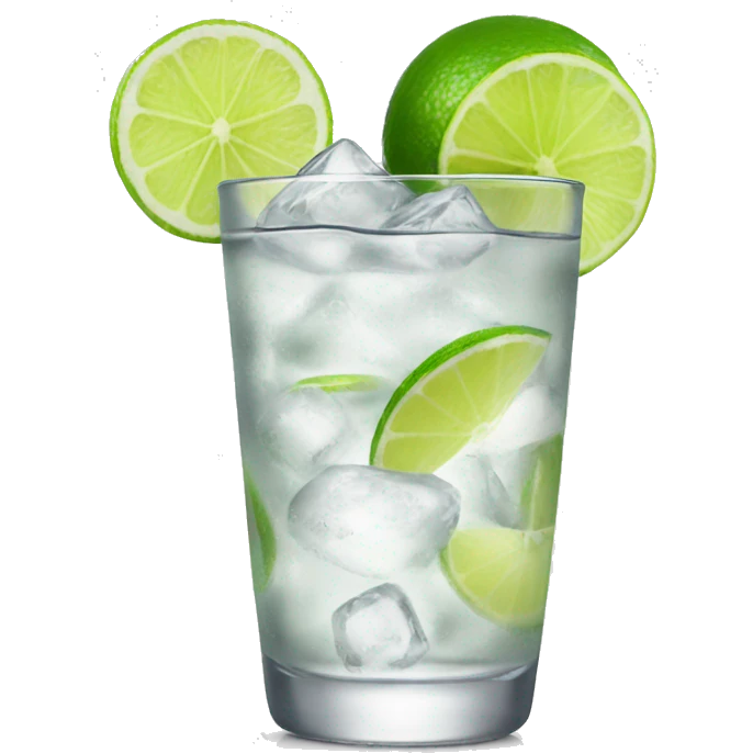 Vodka tonic with a lime emoji
