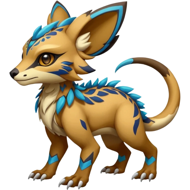 Rare realistic exotic cute epic pretty beautiful handsome gorgeous aesthetic colorful vibrant Vernid-Protogen-Primagen-Wickerbeast-species-Fakemon-creature by LiLaiRa, beautiful intricate markings, full body emoji