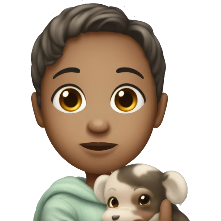 Diddy missing girl with murky hair while holding a baby emoji
