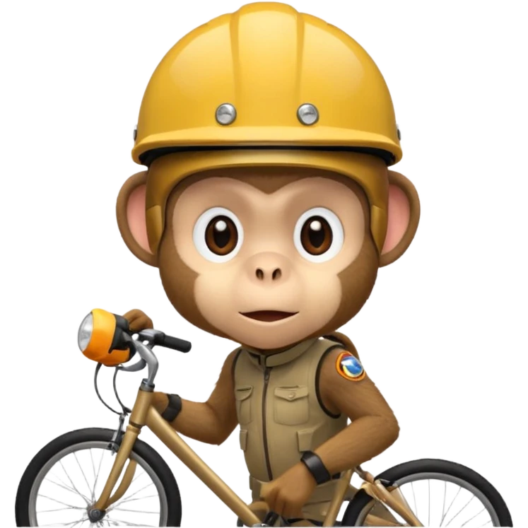 monkey with bicycle helmet emoji