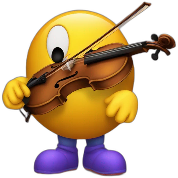 pacman playing violin emoji