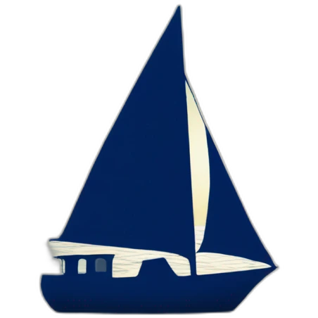 a blue sailing boat silhouette on the sea emoji