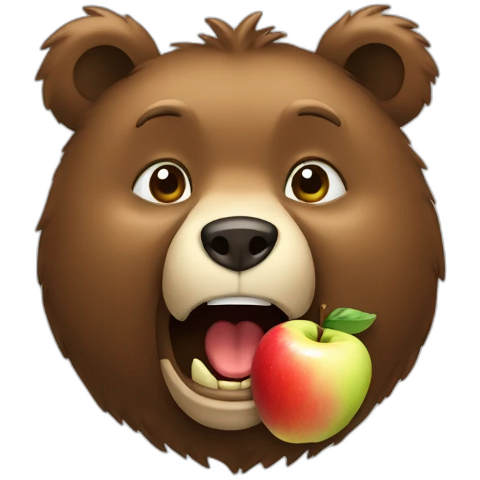 bear eating apple emoji