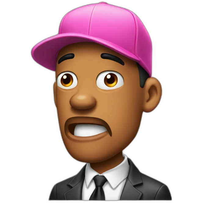 Will smith shocked with pink hat emoji