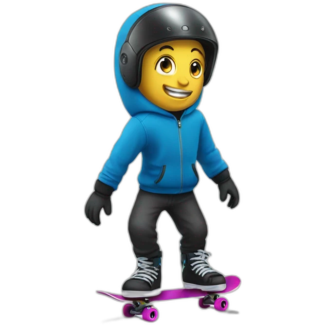 Pomme fait du skate emoji