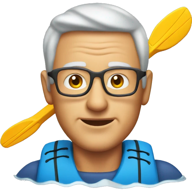 Man aged 50 in a kayak emoji