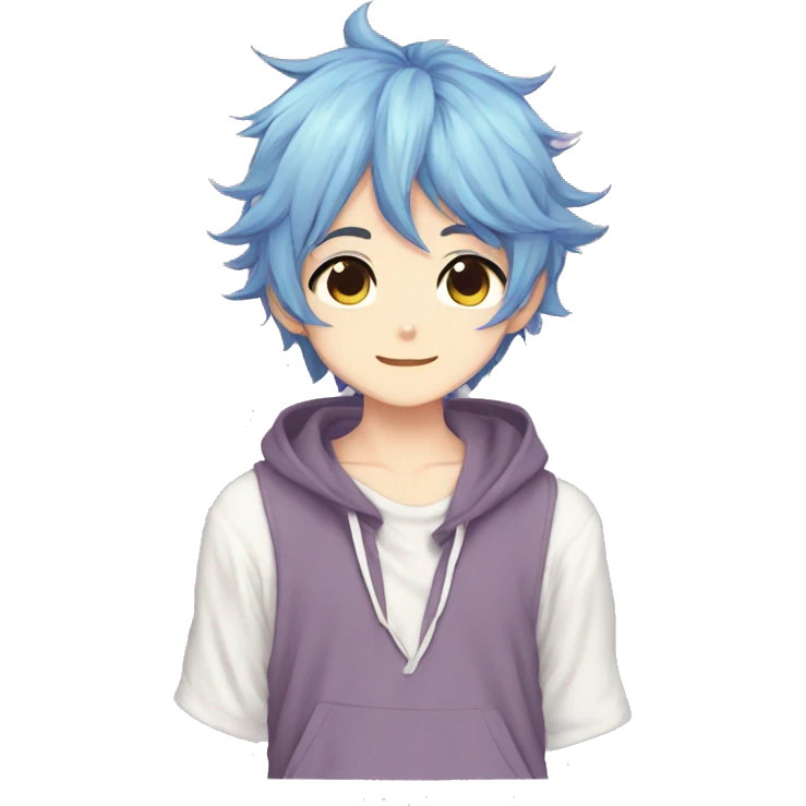 Shy Cute Attractive Sexy Gorgeous Kawaii Pastel Anime Catboy with pretty hair emoji