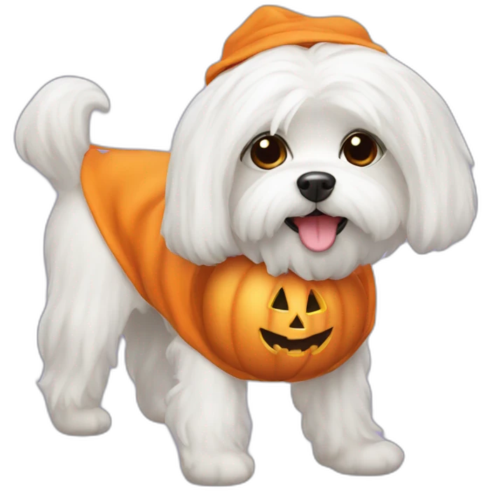 maltese in halloween costume emoji