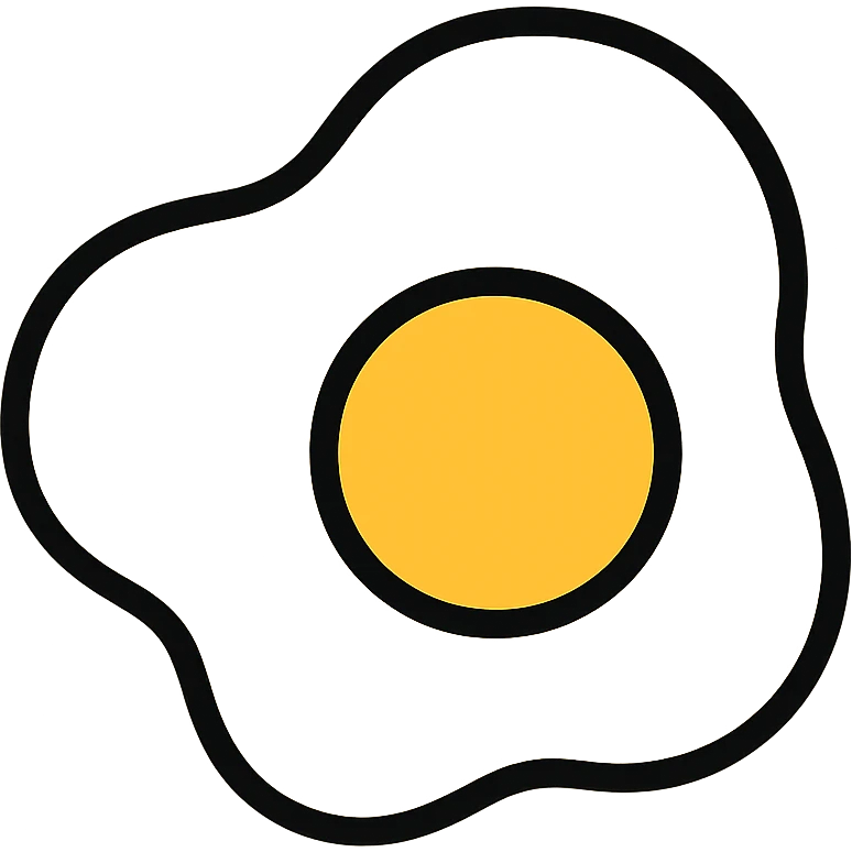 color outline icon of fried eggs emoji