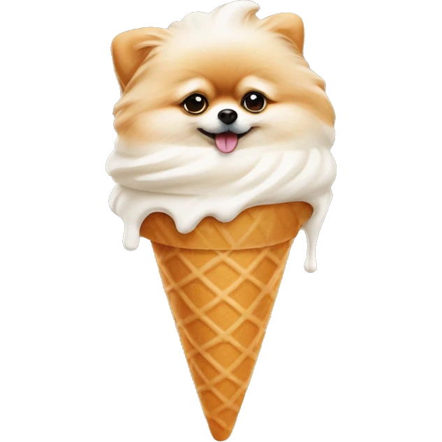 Pomeranian ice cream cone  emoji