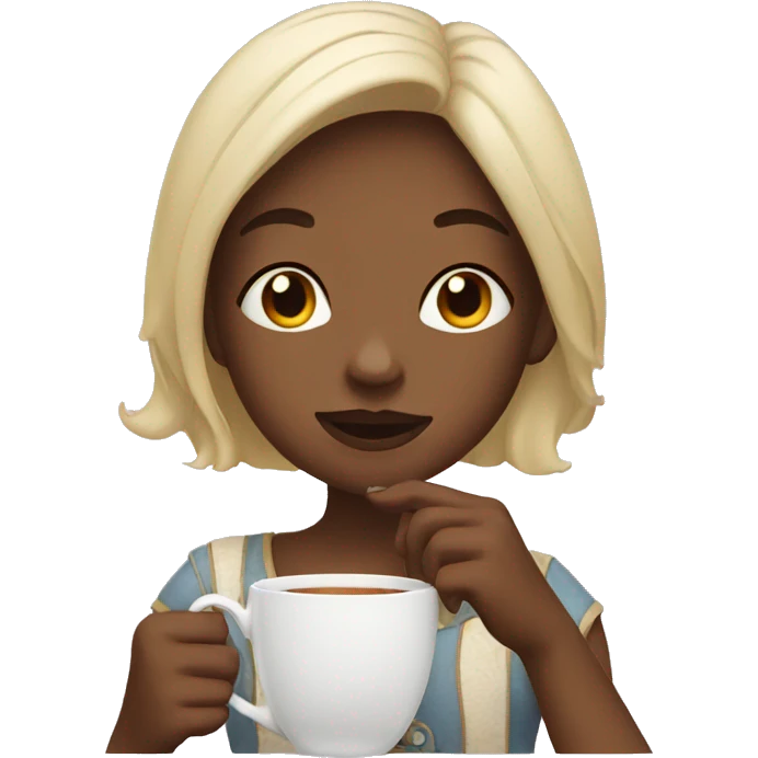 Girl sipping tea emoji