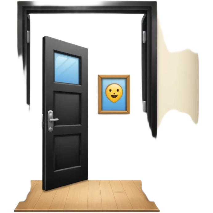 open door looking out into corridor in school emoji