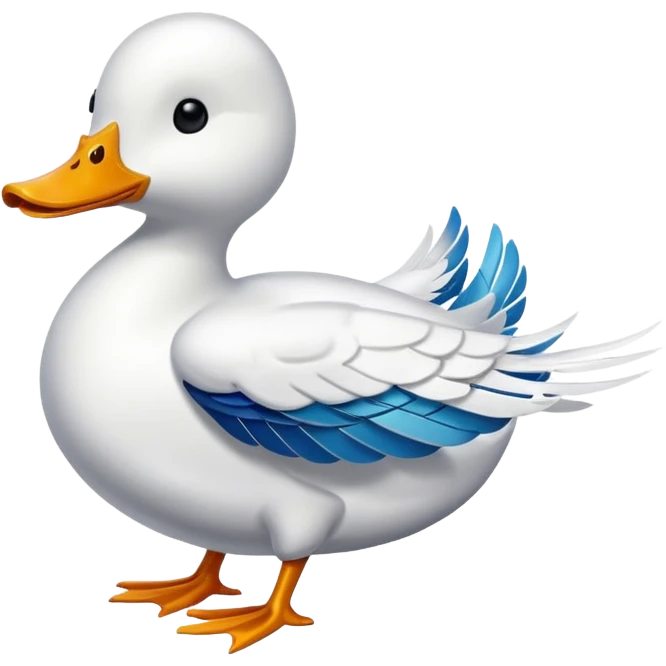A white duck fused with an airplane  emoji