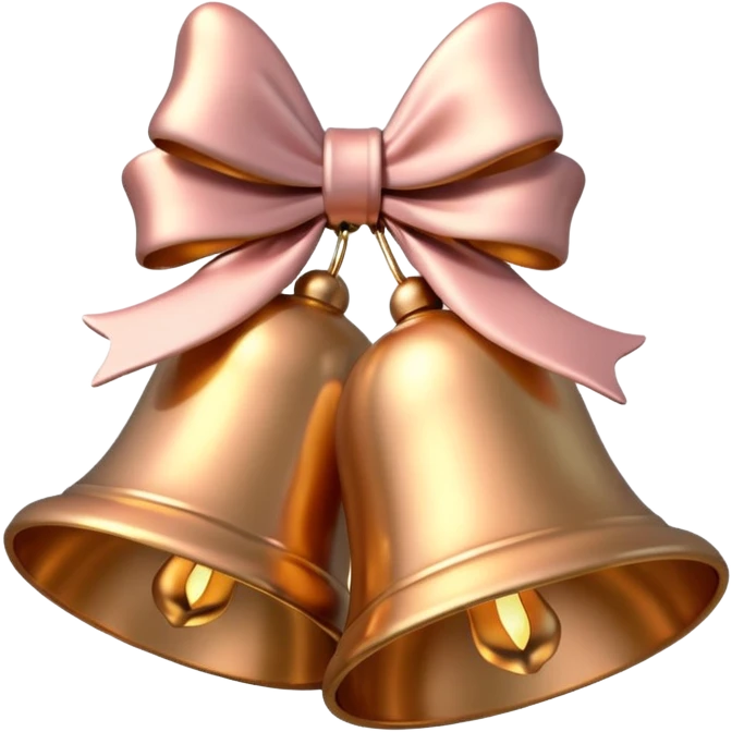 light rose gold christmas bells emoji