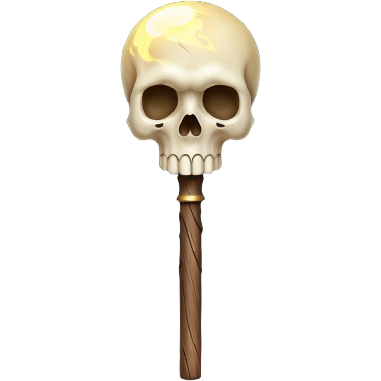 Skull Staff – Wooden staff with glowing skull top
 emoji