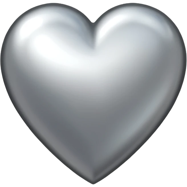 heart with a metallic silver border emoji