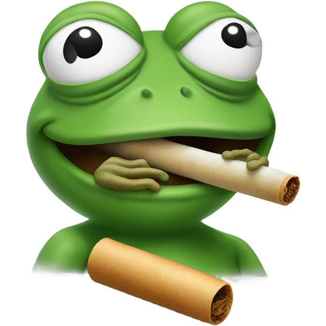 Pepe the frog smokes weed emoji