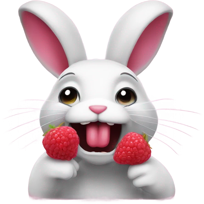 Bunny blows raspberry emoji