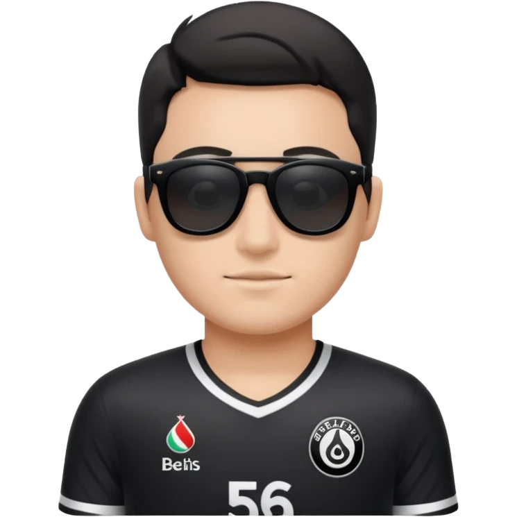 Güneş gözlüğü takan beşiktaş formalı gri beyaz keei emoji