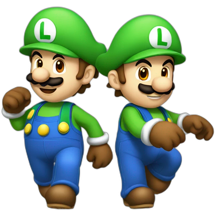 luigi and mario have fun emoji