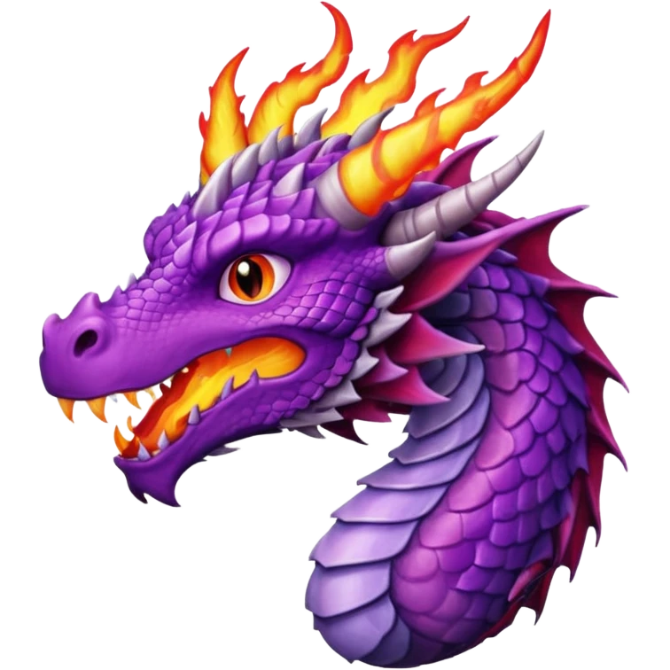 purple dragon breathing fire emoji