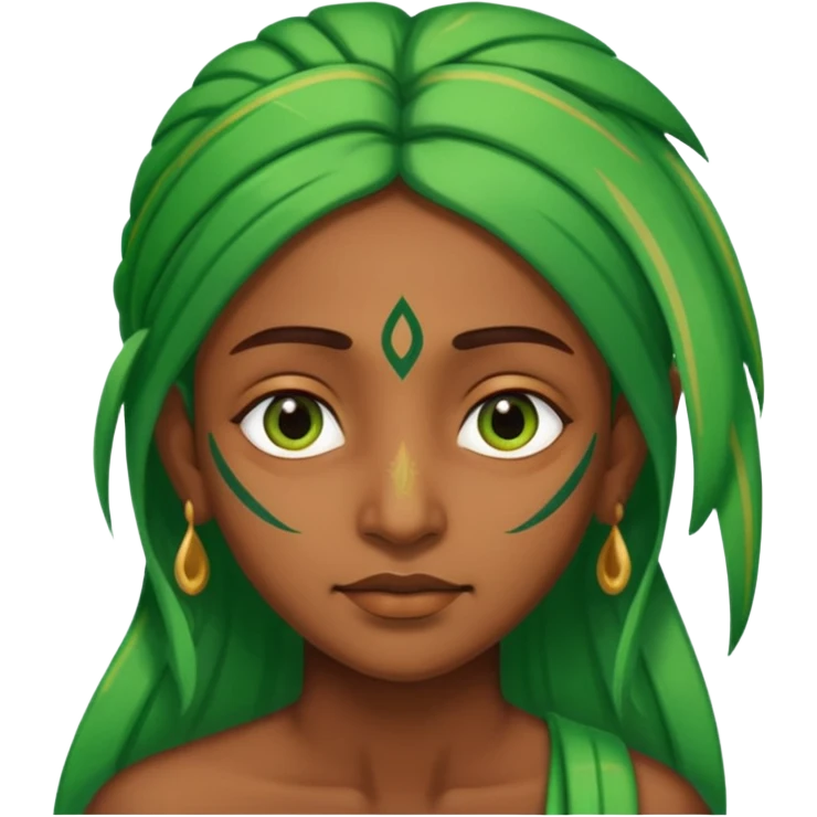 Indian person with green streaks around them emoji