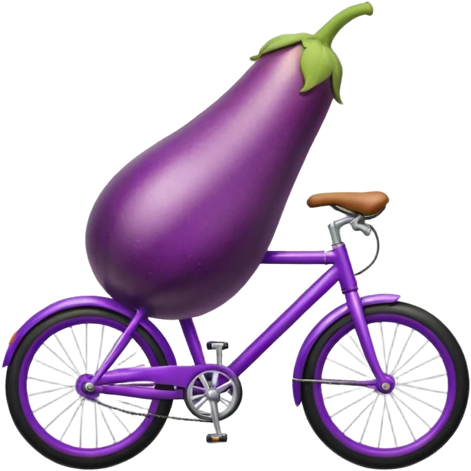 Eggplant on bicycle emoji
