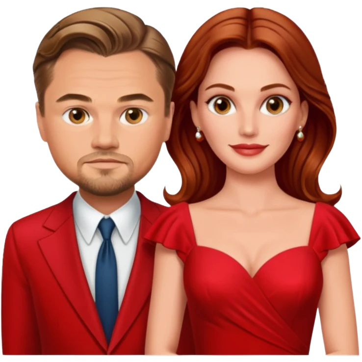 leonardo di caprio and Julia Roberts in a red dress emoji